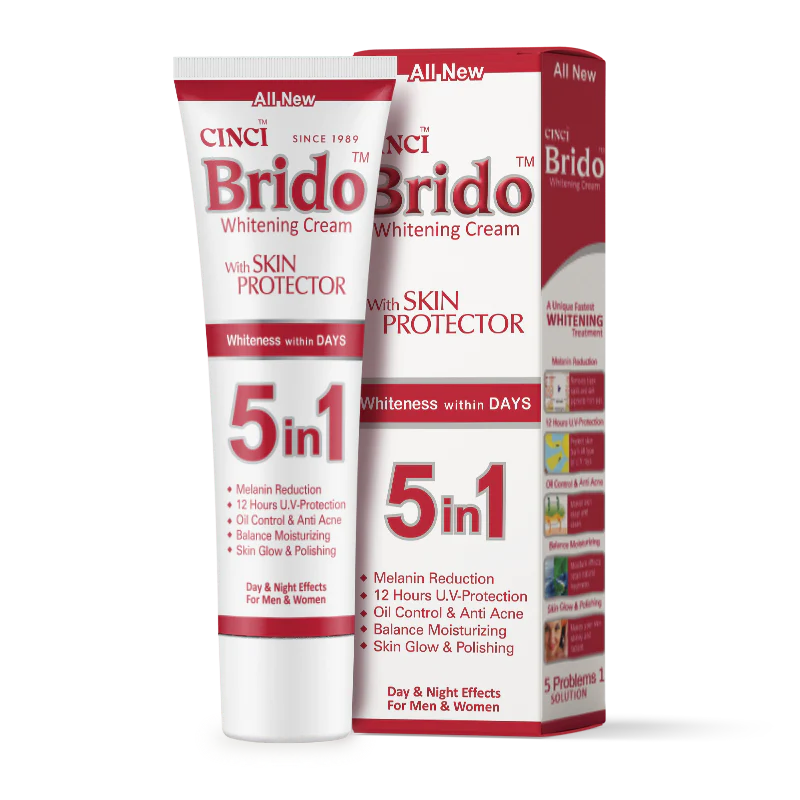 Cinci Brido Whitening Cream with Skin Protector packaging on a white background