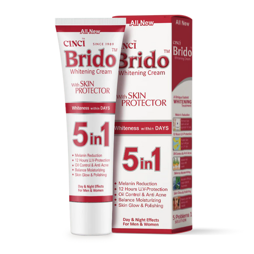 Cinci Brido Whitening Cream with Skin Protector packaging on a white background