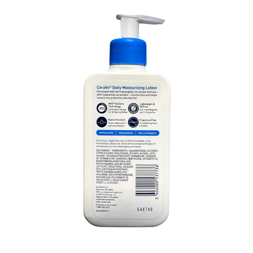 CeraVe Daily Moisturizing Lotion bottle with pump on a white background