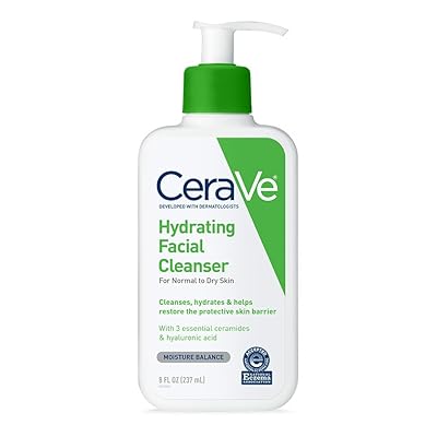 CeraVe hydrating facial cleanser bottle on a white background