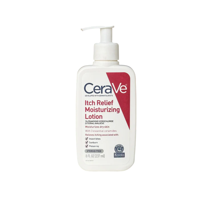 CeraVe Itch Relief Moisturizing Lotion bottle on a white background