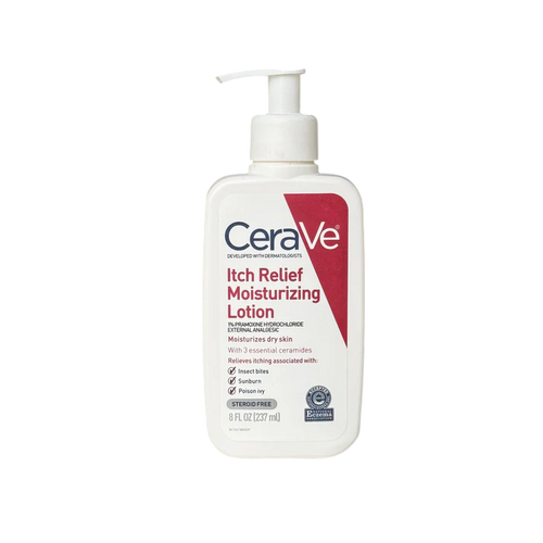 CeraVe Itch Relief Moisturizing Lotion bottle on a white background