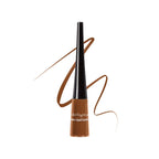 Brown liquid eyeliner with black applicator on a white background