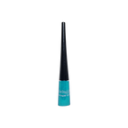 Eyeliner pen with black cap and teal body on a white background