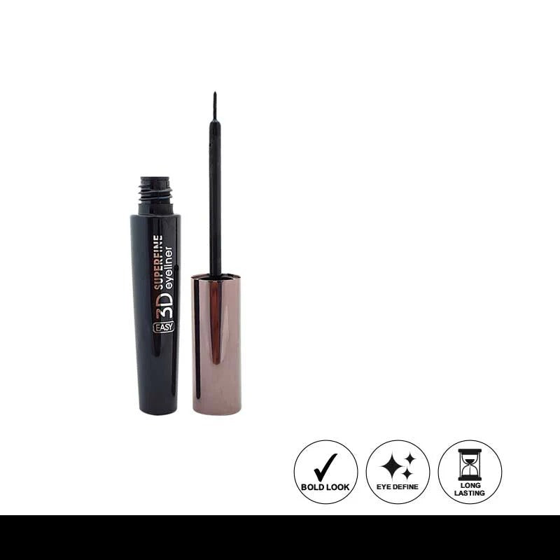 Black eyeliner with cap on a white background