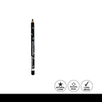 Black eyeliner pencil with brand name on a white background