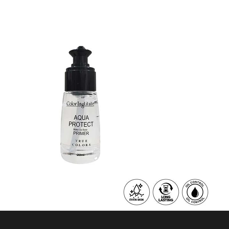 Bottle of Color Institute Aqua Protect Primer on a white background