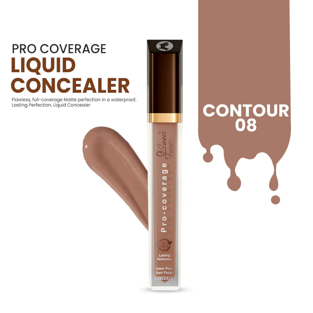 Pro Coverage Liquid Concealer with swatch on white background