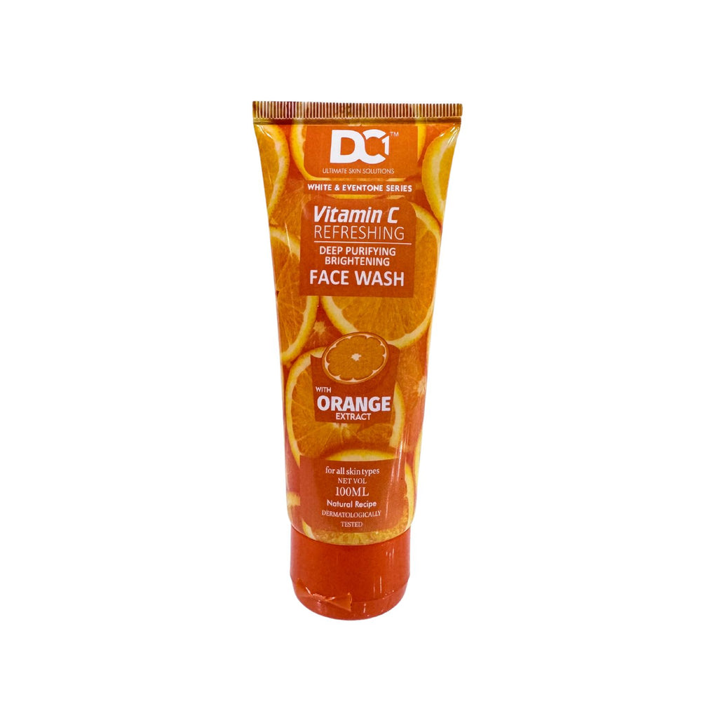 Tube of Vitamin C Refreshing Face Wash with Orange Extract on a white background