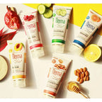 Collection of Derma Shine skincare products with natural ingredients on a bright background
