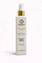 White bottle of Dermaeuticals Complexion Toner with gold cap on a white background