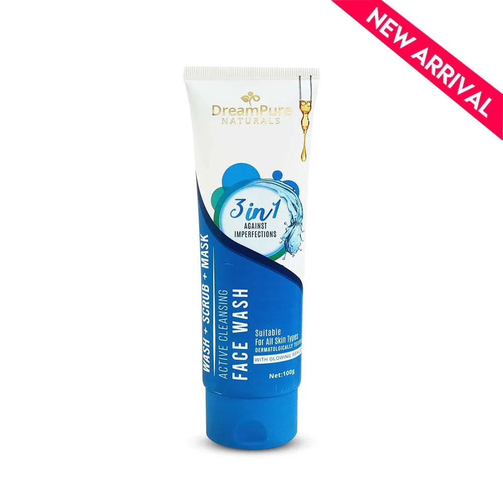 Dream Pure 3 In 1 Active Cleansing Face Wash + Scrub + Mask
