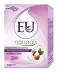 EU Hair Removing Cream (60g Jar - Normal Skin) packaging with shea butter illustration on a white background