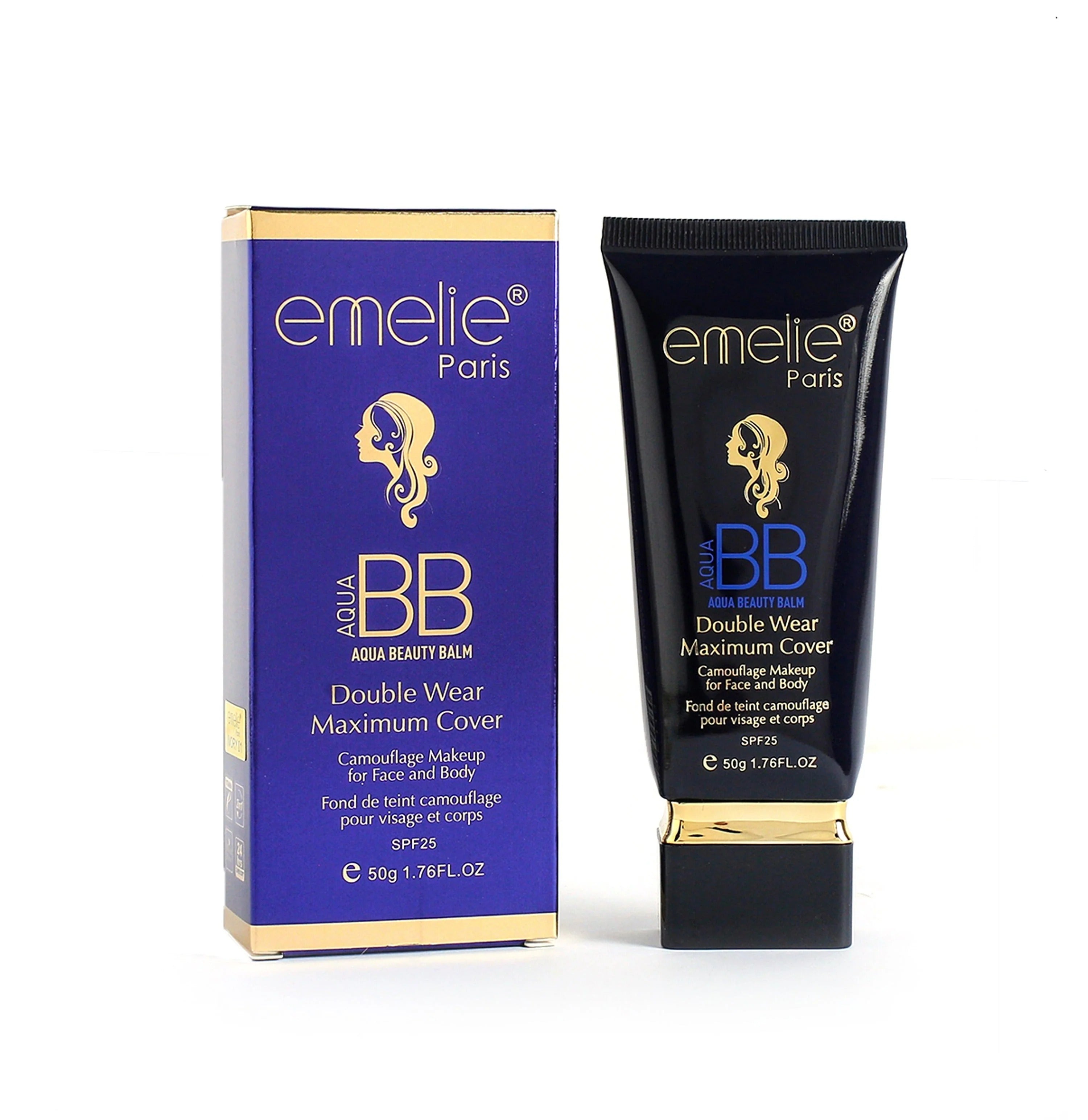 Emelie Paris BB cream packaging and tube on a white background