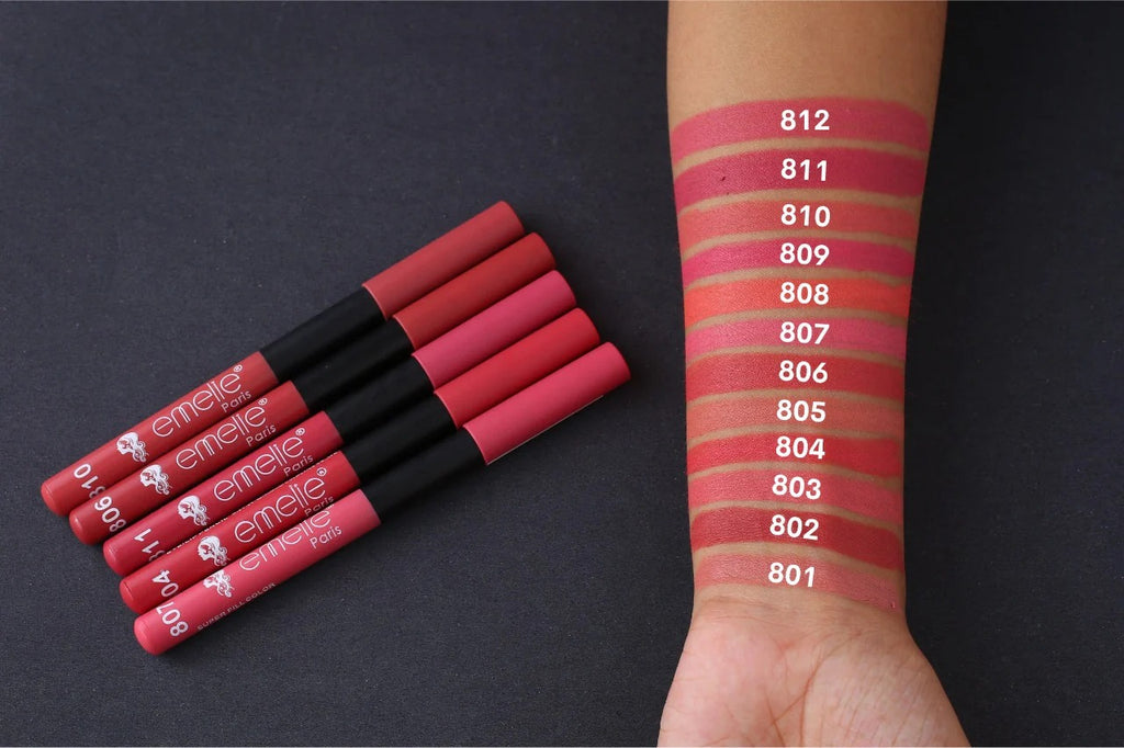 Set of Etude House lipsticks with color swatches on a dark background