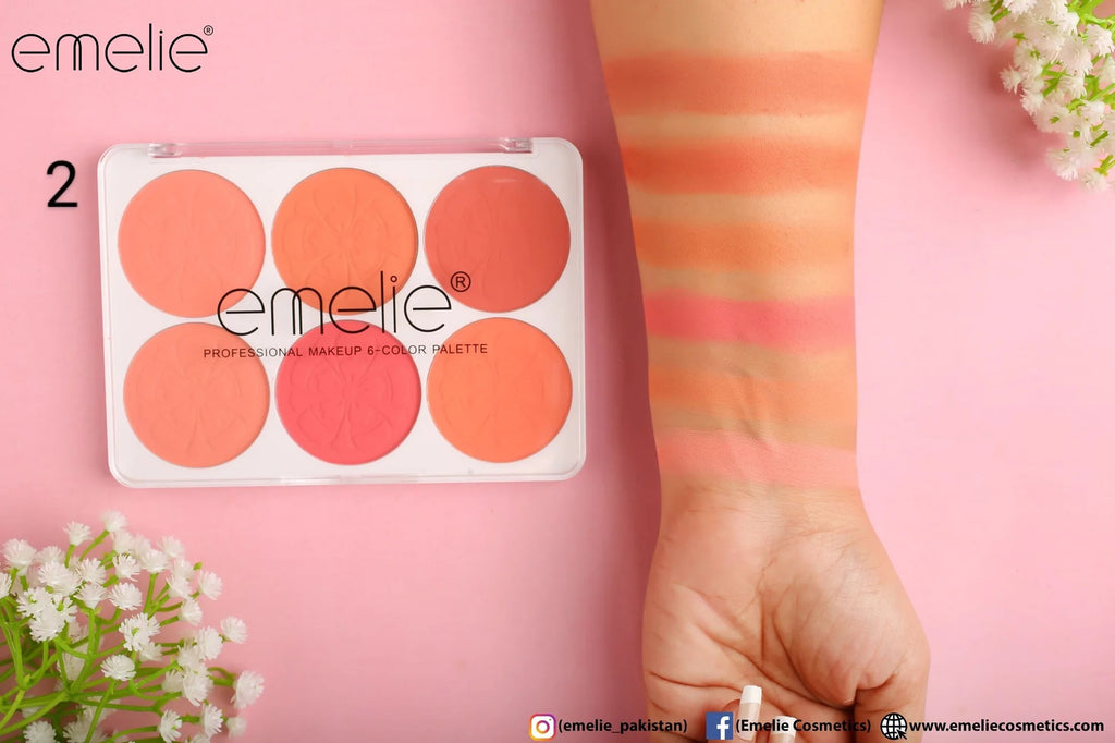 Emilie Matte Blusher 6 Color Pallete - Set 2 Round 