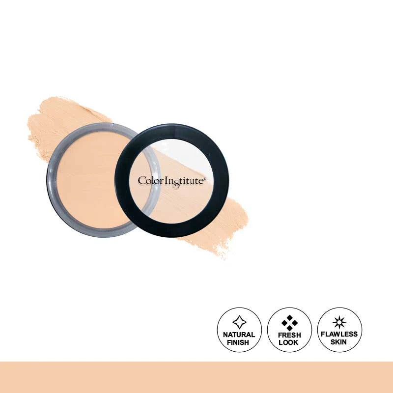 Cosmetic compact with 'Color Institute' branding on a white background