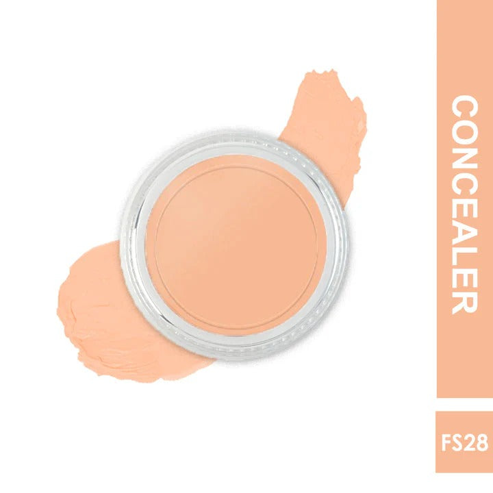 Concealer jar with a swatch on a white background