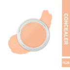 Concealer jar with a swatch on a white background