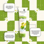 Freshnjoy Oil Control Face Wash on a green and white checkered background with daisy flowers.