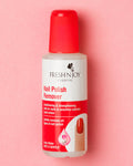 FreshnJoy nail polish remover bottle on a pink background