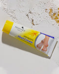 Tube of Fresh N' Joy Deep Healing Heel Cream on a textured surface