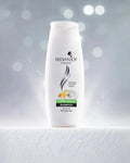 Shampoo bottle labeled 'Fresh & Joy' on a gray background
