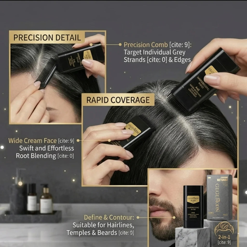 Gegemoon Water and Sweat Proof Hair Comb Dye – Long Lasting, Easy to Use, Safe & Effective Hair Coloring Solution (Black)