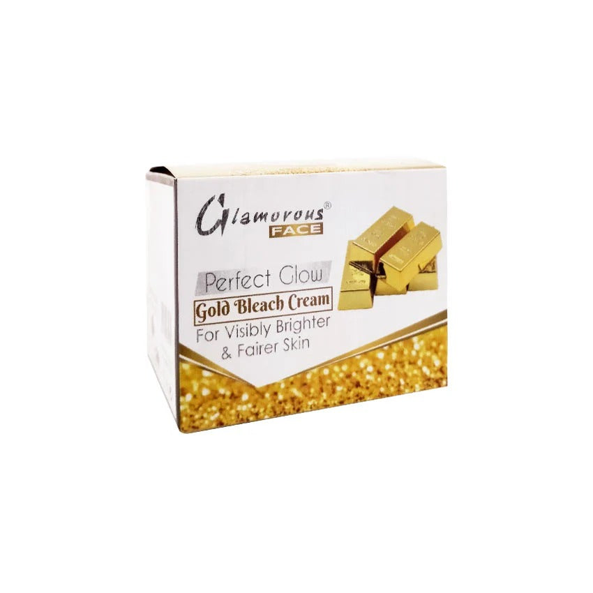 Glamorous Face Gold Bleach Cream packaging on a white background