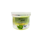 Jar of finger wax with green label on a white background