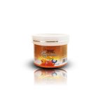 Jar of hair removal wax with a white background