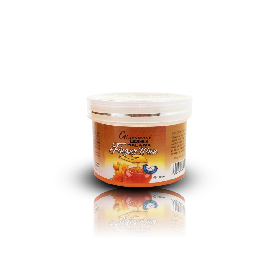 Jar of hair removal wax with a white background