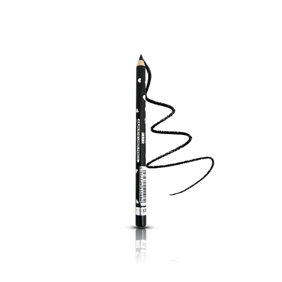 Black eyeliner pencil with a white background