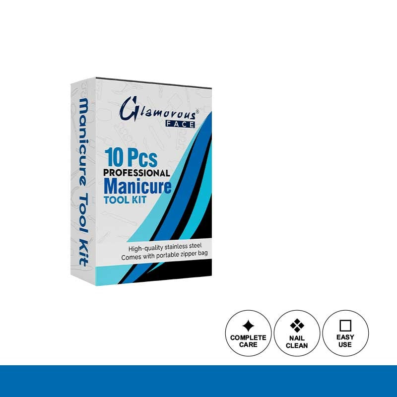 Glamorous Face professional manicure tool kit box on a white background