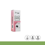 Acne serum packaging with brand logo and product features on a white background