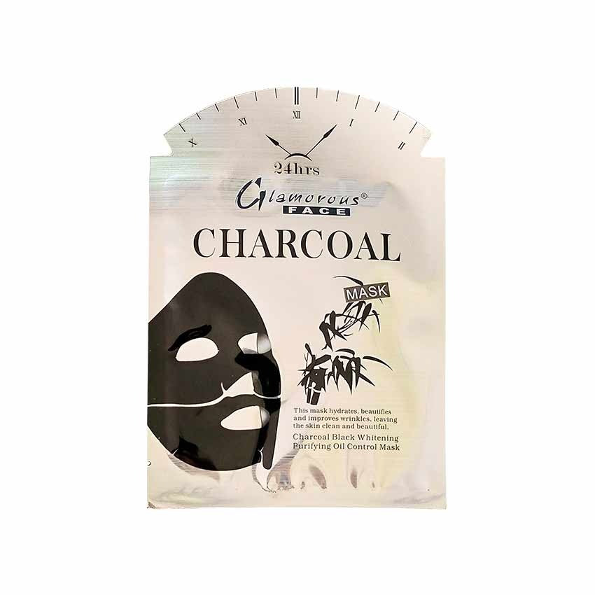 Glamorous Face Charcoal Mask packaging on a white background