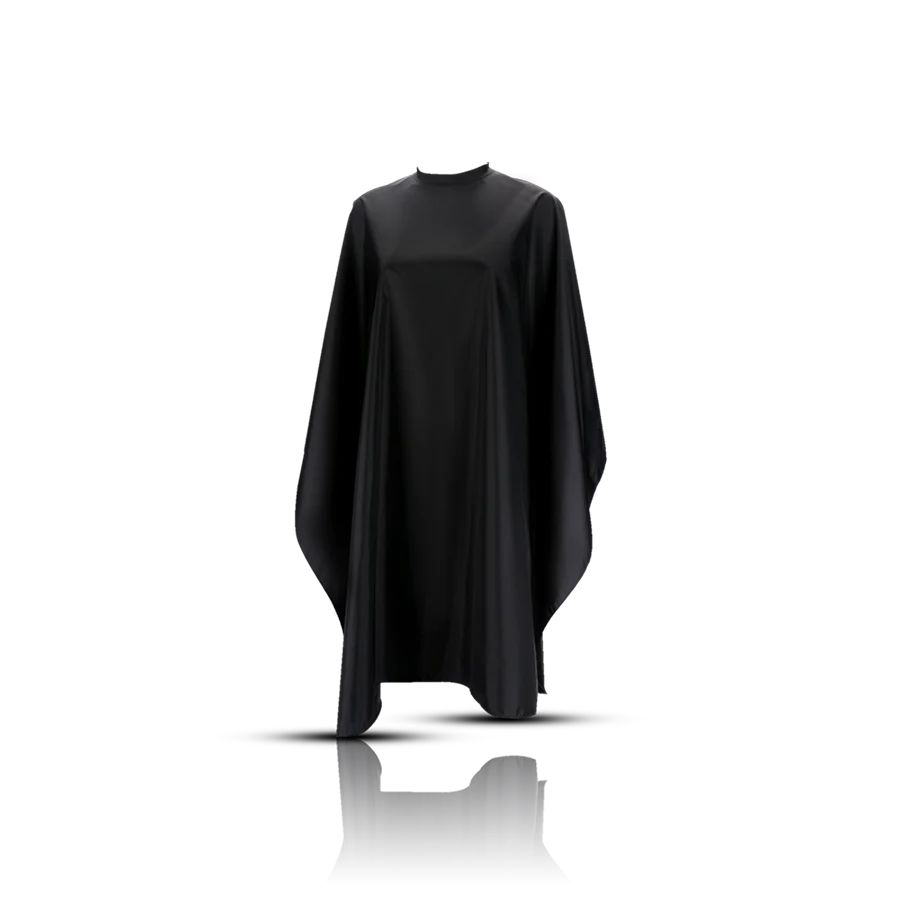 Black hairdressing cape on a white background