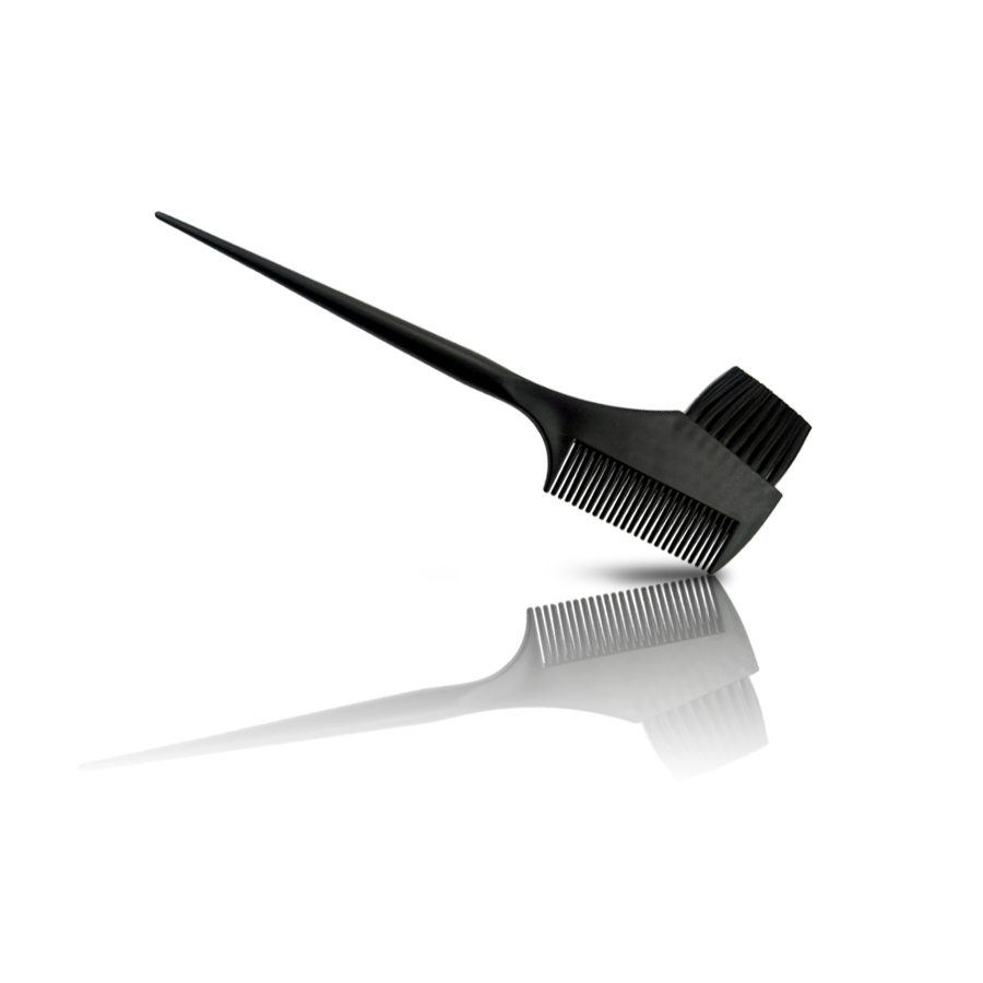 Black hair dye brush on a white background
