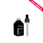 Black serum bottle with dropper labeled 'Glamorous Face' on a white background.