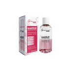 Makeup remover toner bottle and packaging on a white background