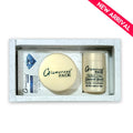 Two skincare products in a box with 'Glamorous Face' branding, labeled 'Perfect Glow' and 'Diamond Bleach'.