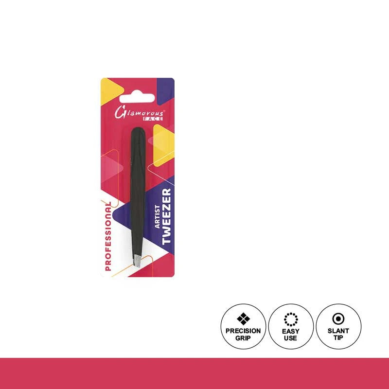Glamorous Artist Tweezer packaging with colorful design on a white background