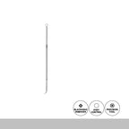 Blackhead remover tool on a white background with icons indicating features.