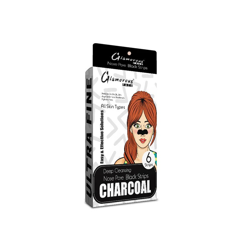 Packaging of Glamorous Ultra Fine Charcoal Nose Pore Black Series on a white background