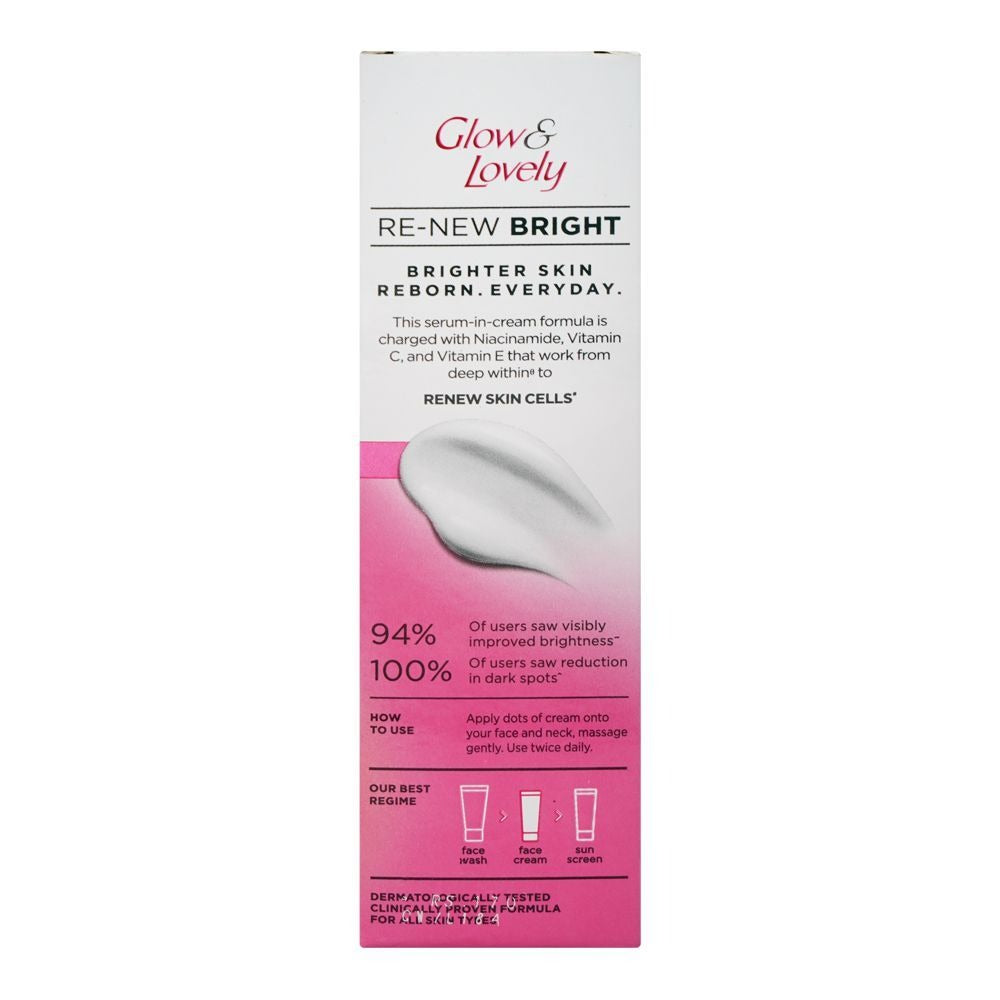 Glow & Lovely Re-New Bright Serum In Cream, Niacinamide, Glycerin, 25g