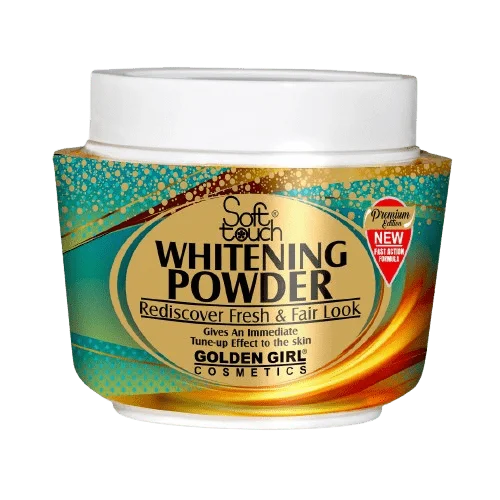Jar of Soft Touch Whitening Powder by Golden Girl Cosmetics on a white background