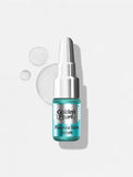 Skincare serum bottle labeled 'Flawless Skin Serum' by Golden Pearl on a light gray background with bubbles.