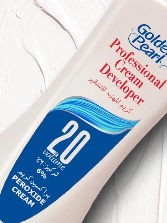 Gold Pearl Professional Cream Developer bottle on a white background