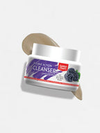 Golden Pearl Double Action Cleanser jar with a brush on a white background