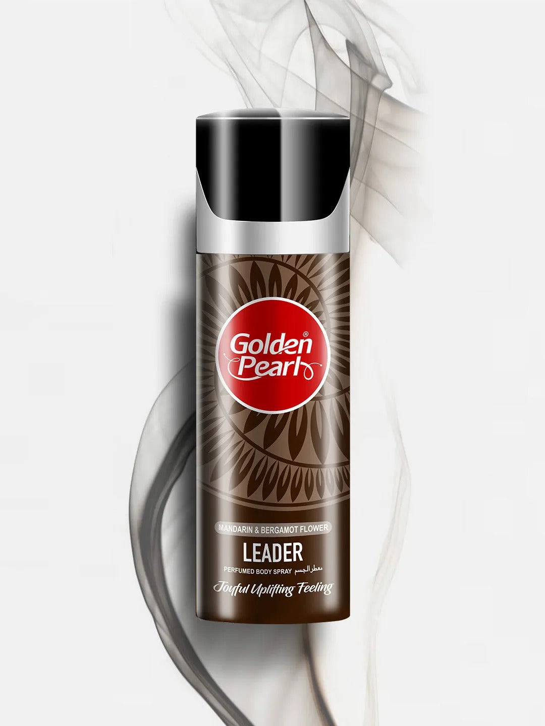 Golden Pearl body spray bottle with a red label on a white background